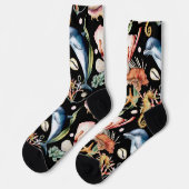 Meeresleben Delphine Seepferde Beach Pattern Socken (Linkes Detail)