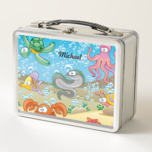 Meeresleben-Edelstahl-Lunchbox Metall Brotdose