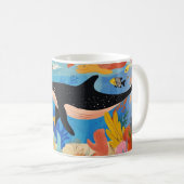 Meeresleben, einschließlich zwei großer Wale Kaffeetasse (VorderseiteRechts)