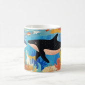 Meeresleben, einschließlich zwei großer Wale Kaffeetasse (Mittel)