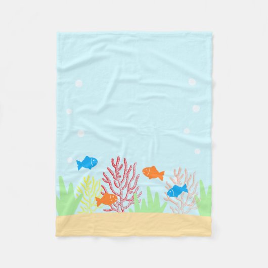 Meeresleben Fleecedecke (Vorderseite)