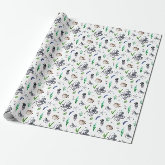 MEERESLEBEN GESCHENKPAPIER (Ungerollt)