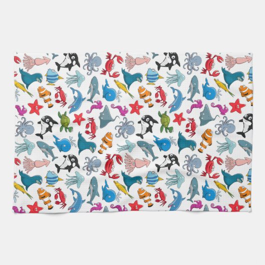 Meeresleben Geschirrtuch (Horizontal)