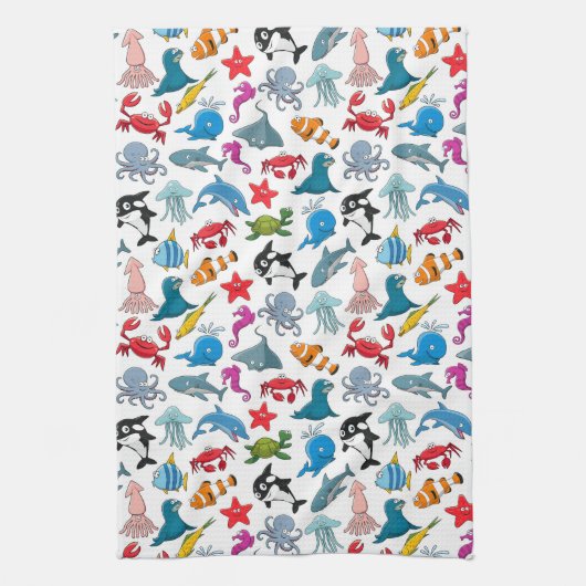 Meeresleben Geschirrtuch (Vertikal)