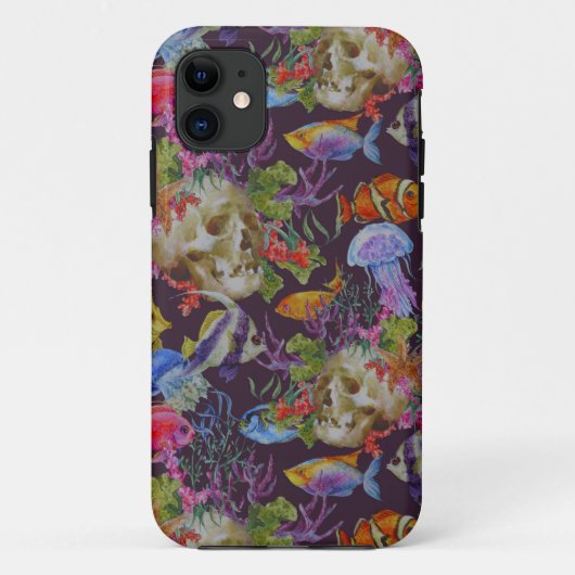Meeresleben-Grunge-Muster Case-Mate iPhone Hülle (Rückseite)