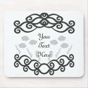 Meeresleben mit einem dekorativen Fisch-Rahmen Mousepad