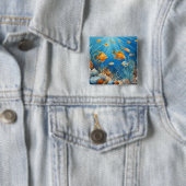 Meeresleben mit exotischen Fischen Button (Beispiel)