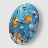 Meeresleben mit exotischen Fischen, Große Wanduhr (Winkel)