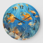 Meeresleben mit exotischen Fischen, Große Wanduhr (Vorderseite)