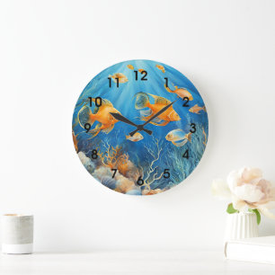 Meeresleben mit exotischen Fischen, Große Wanduhr