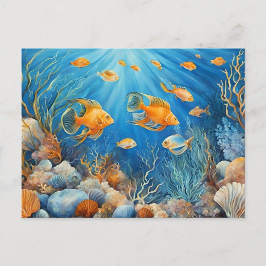 Meeresleben mit exotischen Fischen Postkarte (Vorderseite)