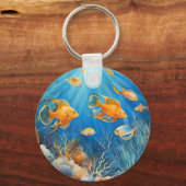 Meeresleben mit exotischen Fischen Schlüsselanhänger (Rückseite)