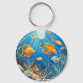 Meeresleben mit exotischen Fischen Schlüsselanhänger (Rückseite)
