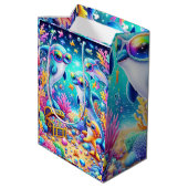 Meeresleben Mittlere Geschenktüte (Rückseite Schrägansicht)