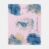 Meeresleben | Modernes Seepferd in Aquarellen Fleecedecke (Vorderseite)