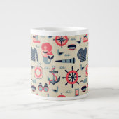 Meeresleben-Muster Jumbo-Tasse (Vorderseite)