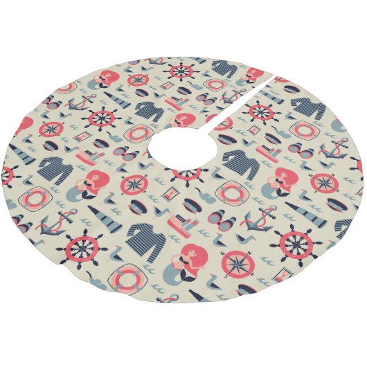 Meeresleben-Muster Polyester Weihnachtsbaumdecke (Schrägansicht)