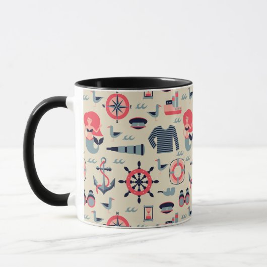 Meeresleben-Muster Tasse (Links)