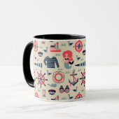Meeresleben-Muster Tasse (Vorderseite Links)