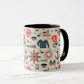 Meeresleben-Muster Tasse (VorderseiteRechts)