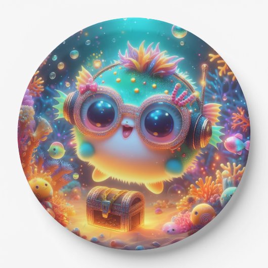 Meeresleben Pappteller (Vorderseite)