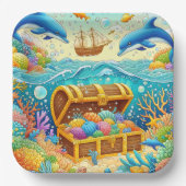 Meeresleben Pappteller (Vorderseite)