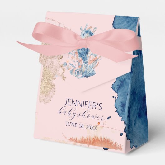 Meeresleben | Seepferd Baby Dusche Vielen Dank für Geschenkschachtel (Vorderseite)