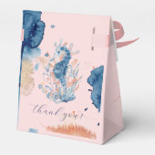 Meeresleben | Seepferd Baby Dusche Vielen Dank für Geschenkschachtel (Rückseite)