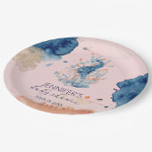 Meeresleben | Seepferd Baby Showpapier Pappteller (Schrägansicht)