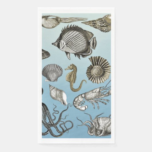 Meeresleben Serviette (Vorderseite)