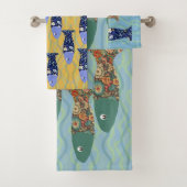 Meeresleben, Strandhaus, Fischliebhaber Badhandtuch Set (Insitu)