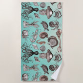 Meeresleben Strandtuch (Vorderseite)