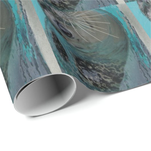 Meeresleben, süßes Siegel Geschenkpapier (Rolleneckpunkt)