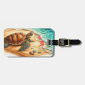 Meeresleben Türkischer Ozean Gepäckanhänger (Vorderseite horizontal)