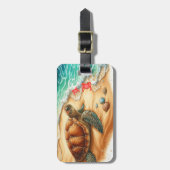 Meeresleben Türkischer Ozean Gepäckanhänger (Vorderseite vertikal)