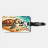 Meeresleben Türkischer Ozean Gepäckanhänger (Rückseite horizontal)