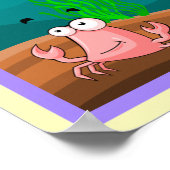 Meeresleben unter dem Niedlichen Cartoon Poster (Ecke)