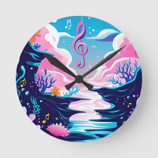 Meeresleben Wanduhr (Vorderseite)