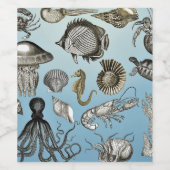 Meeresleben Weinetikett (Einzelnes Label)