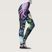 Meereslebensfarbe, dunkler Hintergrund. Leggings (Rechts)