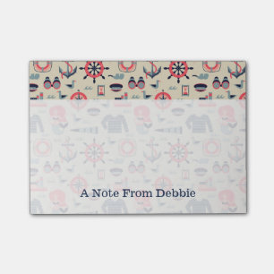 Meereslebensmuster  Name hinzufügen Post-it Klebezettel