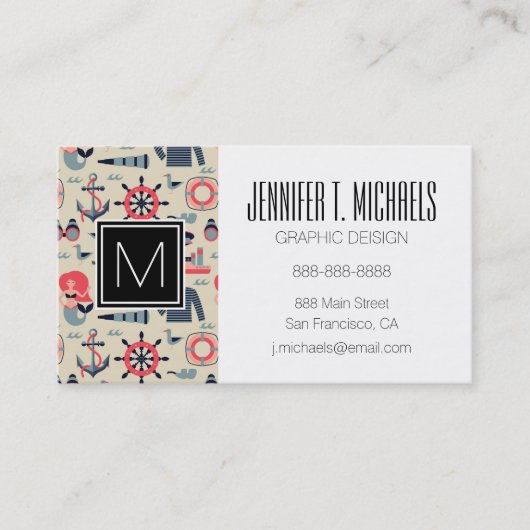 Meereslebensmuster Visitenkarte (Vorderseite)
