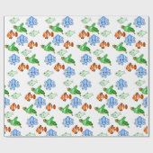 Meereslebewesen als Geburtstag oder Babydusche Geschenkpapier (Flach)