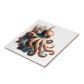 Meereslebewesen des Oktopus chic Fliese (Seite)