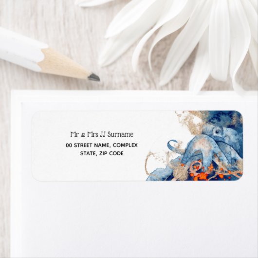 Meereslebewesen des Oktopus marineborange (Insitu)