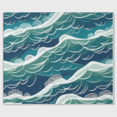 Meereslebewesen Fischkorallen Sommervibes Packpapi Geschenkpapier (Flach)