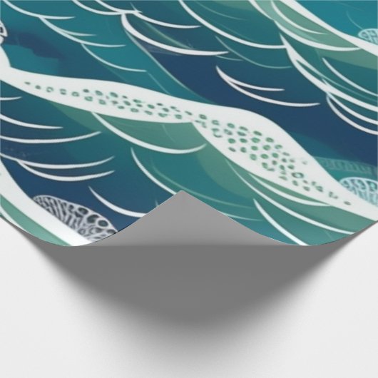 Meereslebewesen Fischkorallen Sommervibes Packpapi Geschenkpapier (Ecke)