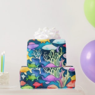 Meereslebewesen Fischkorallen Sommervibes Packpapi Geschenkpapier