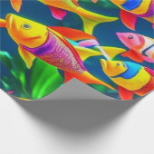 Meereslebewesen Fischkorallen Sommervibes Packpapi Geschenkpapier (Ecke)