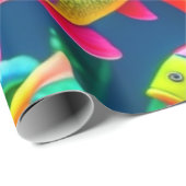 Meereslebewesen Fischkorallen Sommervibes Packpapi Geschenkpapier (Rolleneckpunkt)